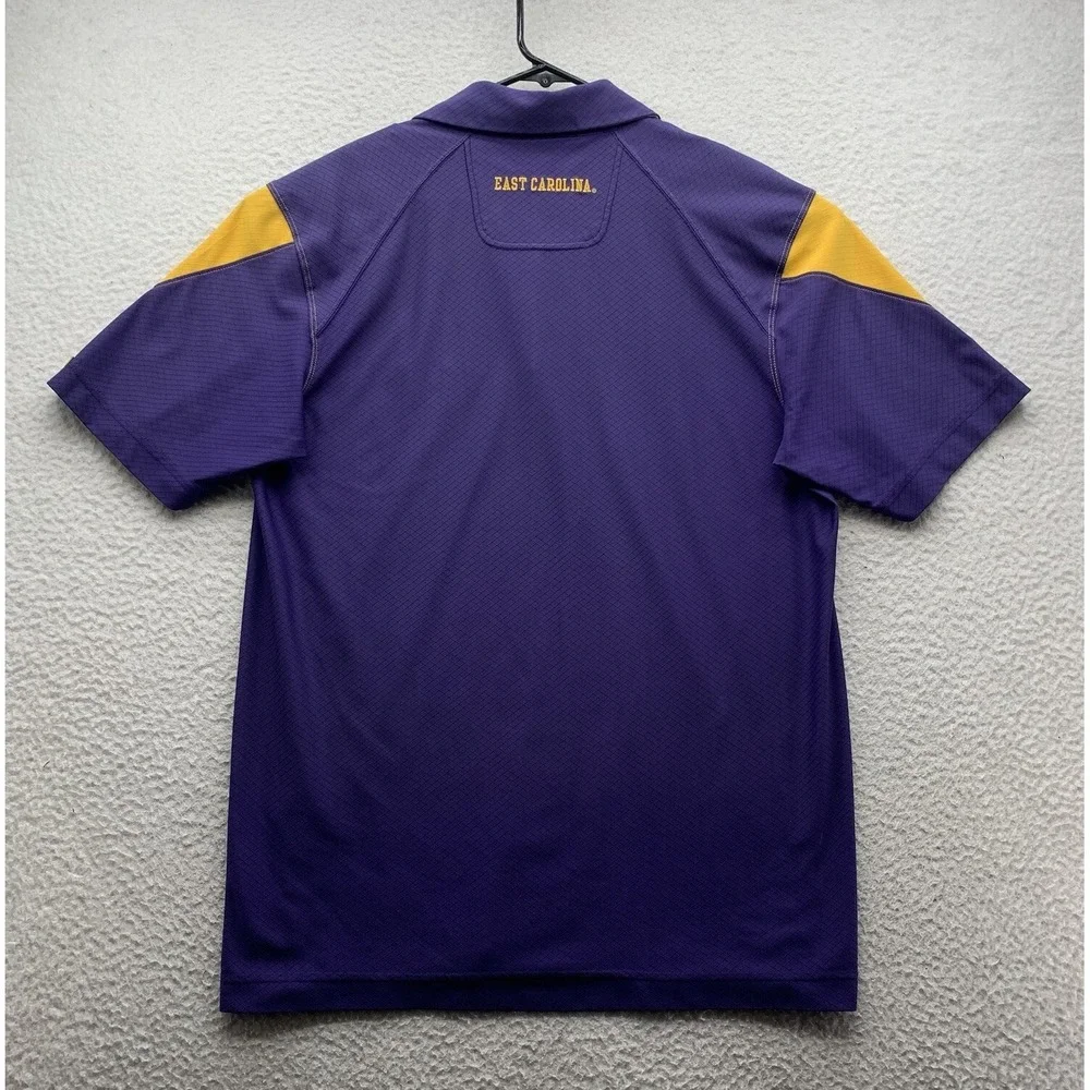 Nike East Carolina University Golf‎ Polo Shirt Mens Medium Purple Yellow Pirates